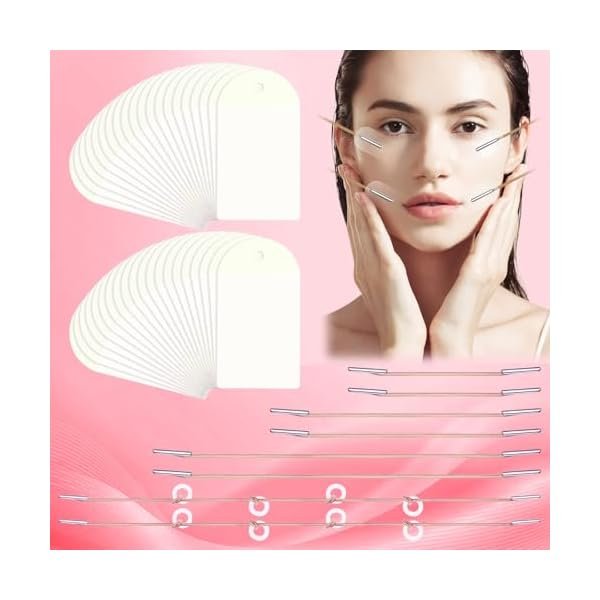 80pcs face lift tape with 8pcs lifting cord kit, face lift tape invisible, fast lifting and tightening of the neck and double chin, face tape lifting invisible for make up contouring 80pcs face lift tape with 8pcs lifting cord kit, face lift tape invisible, fast lifting and tightening of the neck and double chin, face tape lifting invisible for make up contouring
