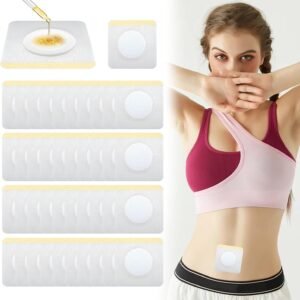 Home 100pcs leak proof self adhesive castor oil patches, disposable empty belly button patch, highly absorbent core, breathable, soft and comfortable, wash free, easy to use, impermeable (castor oil free)