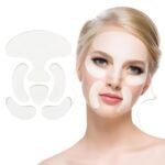 reusable silicone face patch set 6 wrinkle patches for overnight fine line & crease flattening forehead, under eye and smile lines repair